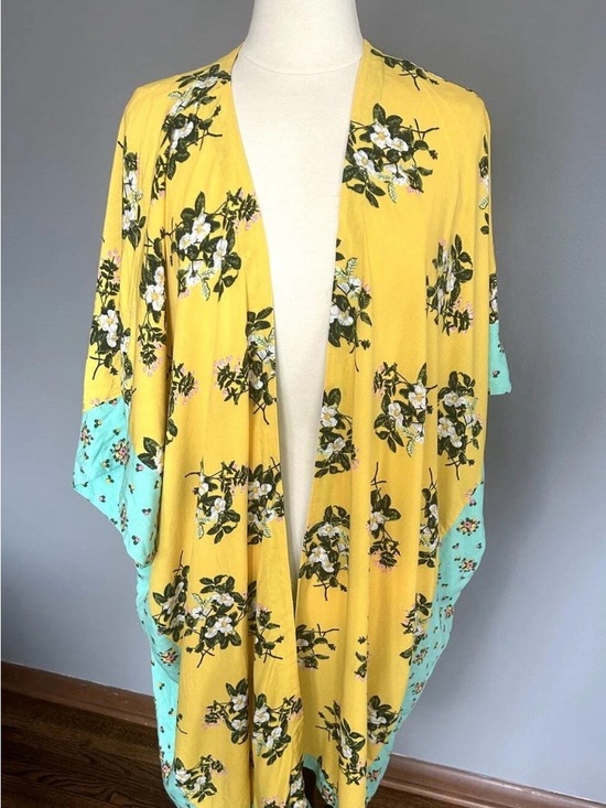 Matilda Jane Other - Matilda Jane What a Catch Kimono Beach Cover Up Yellow Aqua Floral - M/L. New!